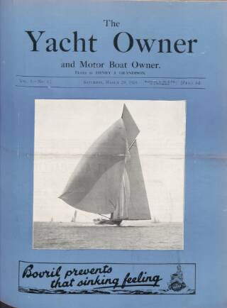 cover page of Yacht Owner and Motor Boat Owner published on March 29, 1924