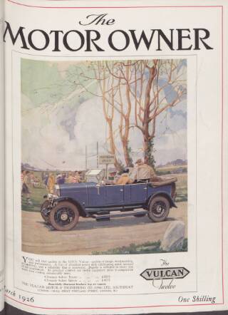 cover page of Motor Owner published on March 1, 1926