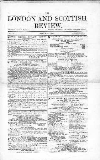 cover page of London and Scottish Review published on March 20, 1875