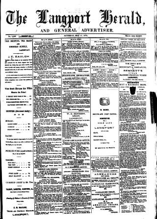 cover page of Langport & Somerton Herald published on May 11, 1878