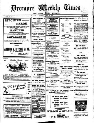 cover page of Dromore Weekly Times and West Down Herald published on April 20, 1912