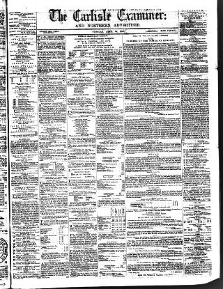 cover page of Carlisle Examiner and North Western Advertiser published on April 24, 1860