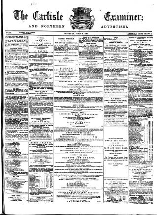 cover page of Carlisle Examiner and North Western Advertiser published on June 2, 1866
