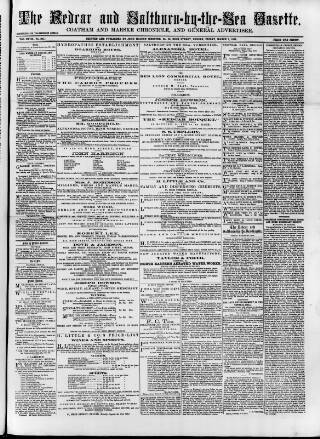 cover page of Redcar and Saltburn-by-the-Sea Gazette published on March 1, 1878