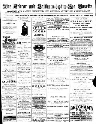 cover page of Redcar and Saltburn-by-the-Sea Gazette published on May 2, 1896