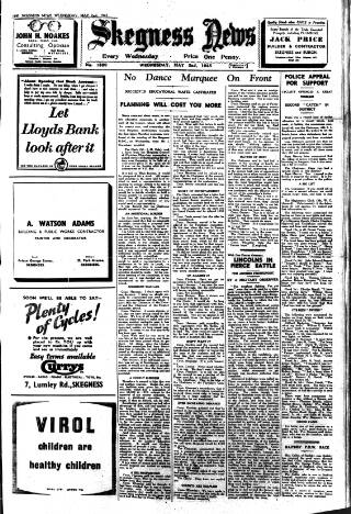 cover page of Skegness News published on May 2, 1945