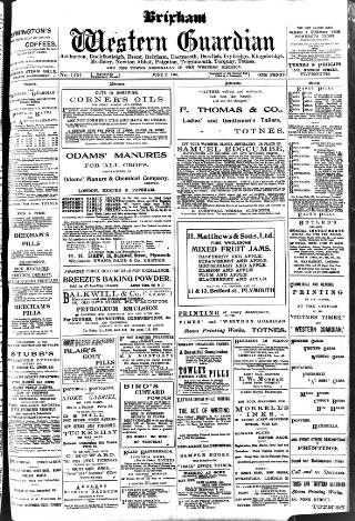 cover page of Brixham Western Guardian published on June 2, 1904
