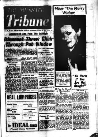 cover page of Munster Tribune published on March 28, 1962