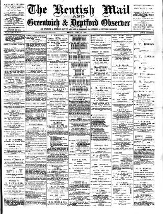 cover page of Greenwich and Deptford Observer published on April 28, 1893