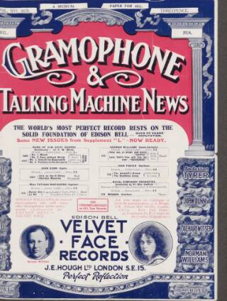cover page of Gramophone, Wireless and Talking Machine News published on April 1, 1924