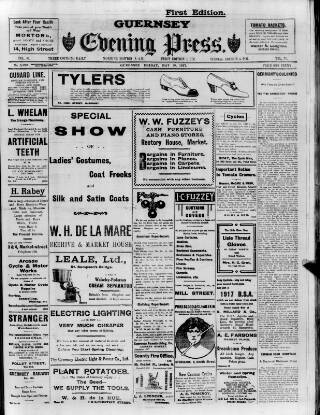 cover page of Guernsey Evening Press and Star published on May 18, 1917