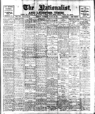 cover page of Carlow Nationalist published on March 29, 1913
