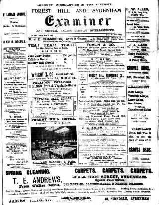 cover page of Forest Hill & Sydenham Examiner published on May 4, 1900