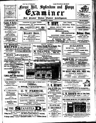 cover page of Forest Hill & Sydenham Examiner published on May 7, 1915