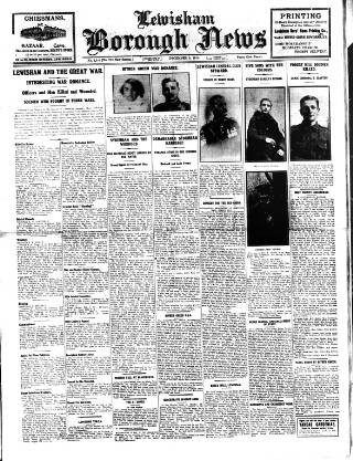 cover page of Lewisham Borough News published on December 3, 1915