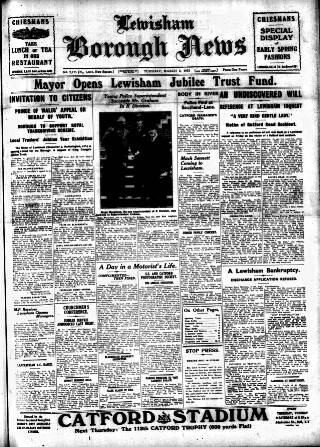 cover page of Lewisham Borough News published on March 5, 1935