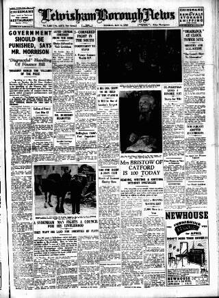 cover page of Lewisham Borough News published on May 3, 1955