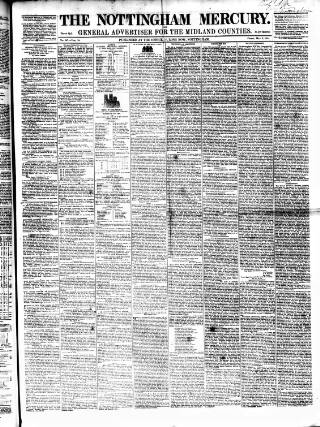 cover page of Nottingham and Newark Mercury published on May 3, 1844