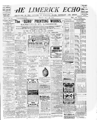 cover page of Limerick Echo published on April 28, 1908