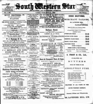 cover page of South Western Star published on June 2, 1899