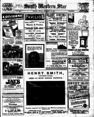 cover page of South Western Star published on February 24, 1933