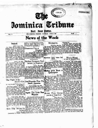 cover page of Dominica Tribune published on June 2, 1934