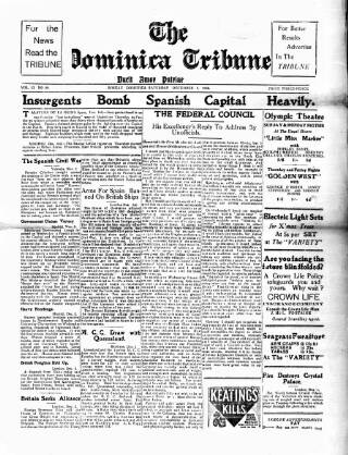 cover page of Dominica Tribune published on December 5, 1936