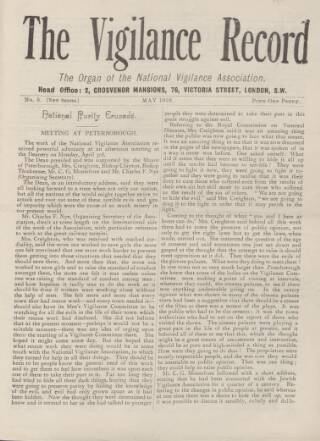 cover page of Vigilance Record published on May 1, 1916
