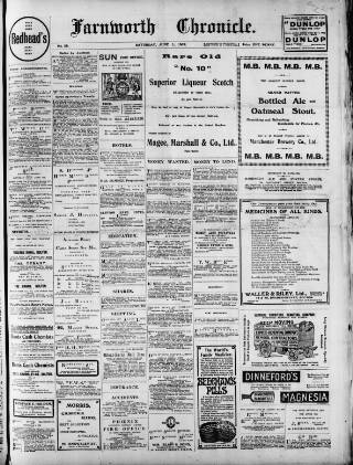 cover page of Farnworth Chronicle published on June 1, 1907