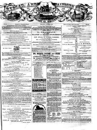cover page of Redcar and Saltburn News published on April 20, 1871