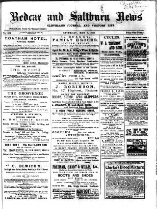cover page of Redcar and Saltburn News published on May 3, 1902