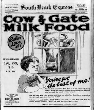 cover page of South Bank Express published on May 2, 1925