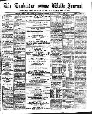 cover page of Tunbridge Wells Journal published on May 1, 1873