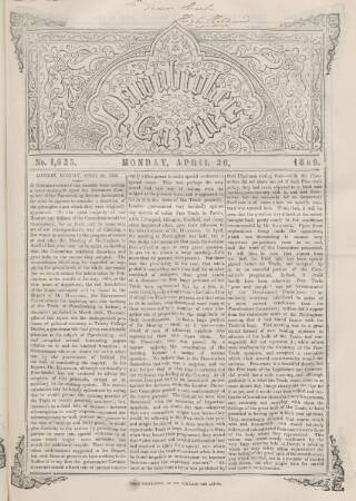 cover page of Pawnbrokers' Gazette published on April 26, 1869
