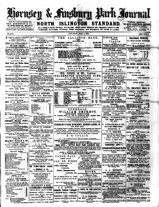 cover page of Hornsey & Finsbury Park Journal published on June 2, 1888