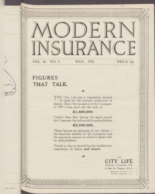 cover page of City Life Record published on May 1, 1921