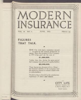 cover page of City Life Record published on June 1, 1921