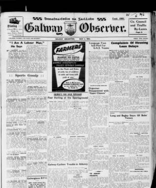 cover page of Galway Observer published on May 2, 1953