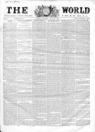 cover page of World (London) published on April 23, 1859