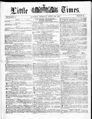 cover page of Little Times published on April 29, 1867