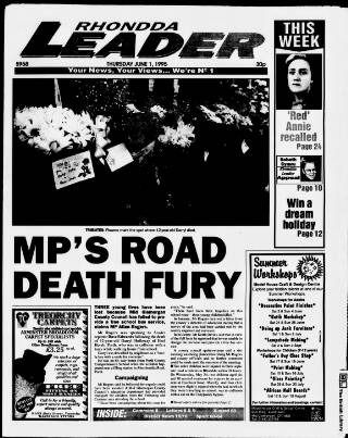 cover page of Rhondda Leader published on June 1, 1995