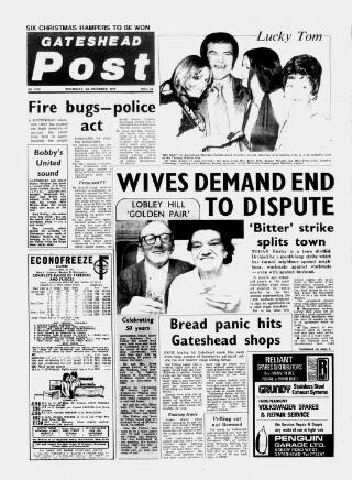 cover page of Gateshead Post published on December 5, 1974