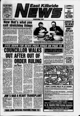 cover page of East Kilbride News published on April 28, 1989