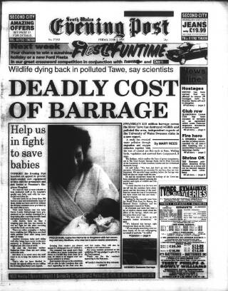 cover page of South Wales Daily Post published on June 2, 1995