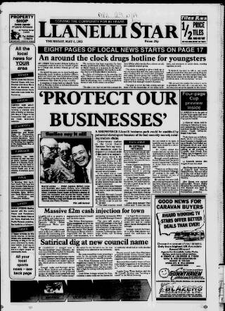 cover page of Llanelli Star published on May 6, 1993
