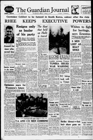 cover page of Nottingham Guardian published on April 25, 1960