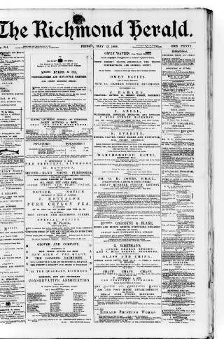 cover page of Richmond Herald published on May 17, 1889