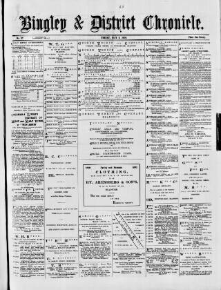 cover page of Bingley Chronicle published on May 2, 1890