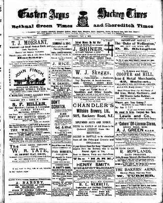 cover page of Eastern Argus and Borough of Hackney Times published on May 2, 1908