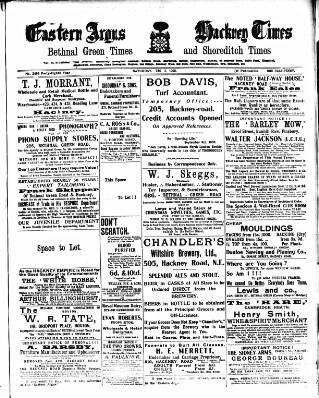 cover page of Eastern Argus and Borough of Hackney Times published on December 5, 1908
